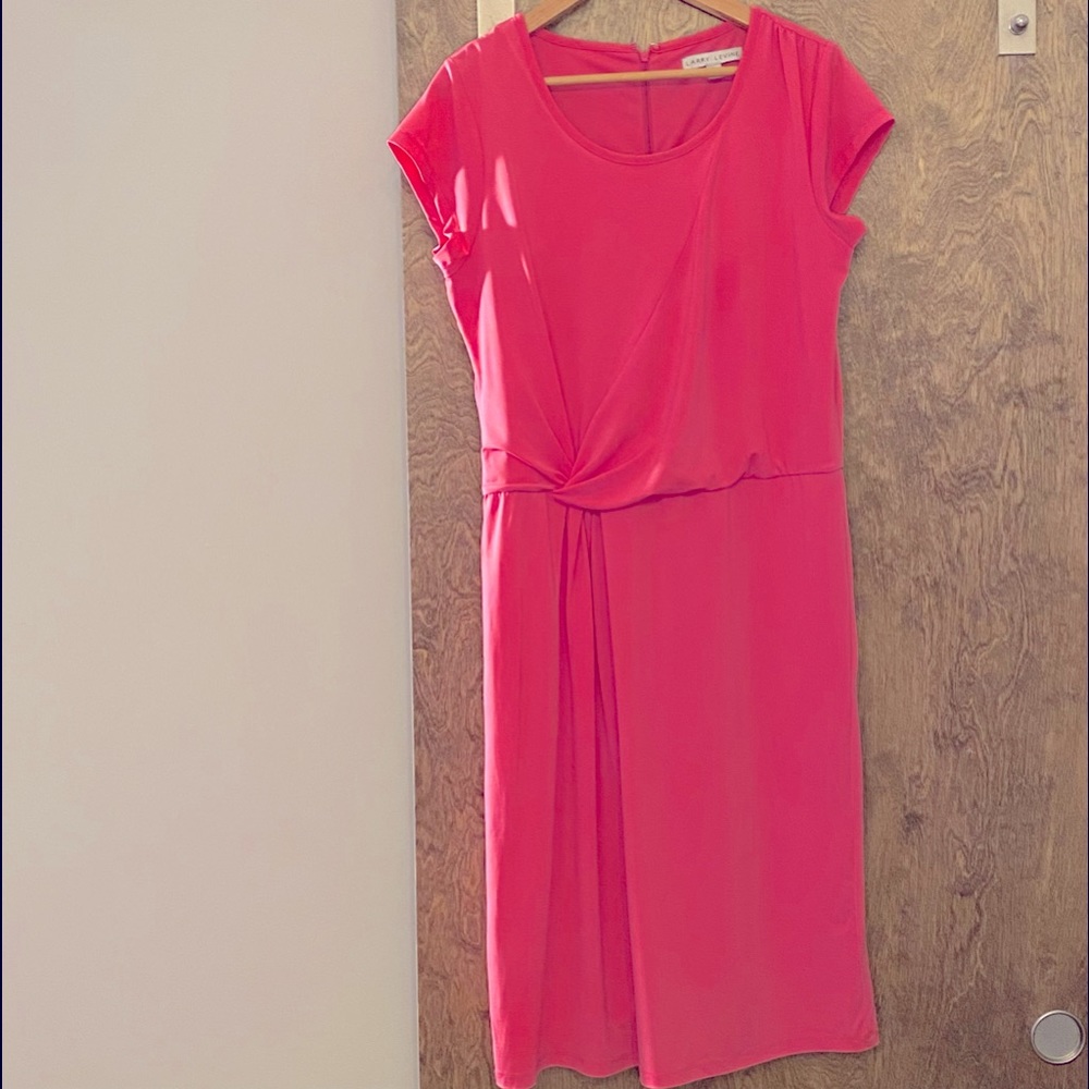 Barbie Pink Midi Sheath dress with Cap Sleeves: Sz. Large
